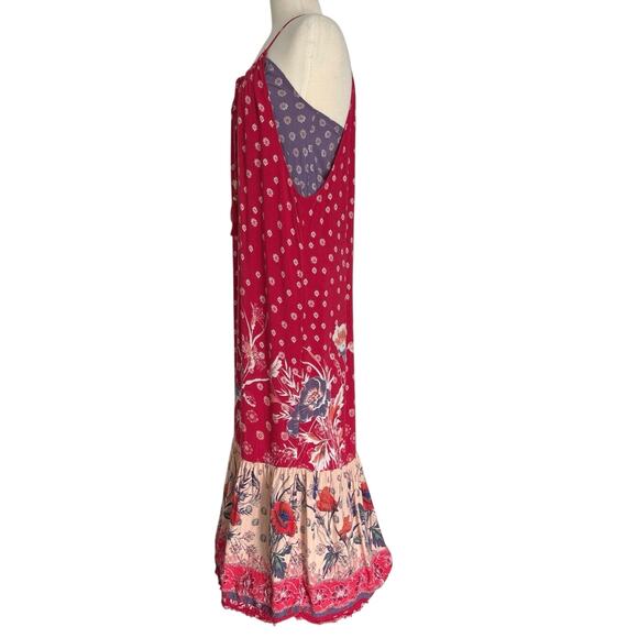 Maeve Anthropologie Kira Printed Maxi Dress Red Purple Size Small - Picture 9 of 11